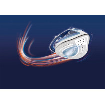 TEFAL Easygliss Durilium Airglide Soleplate Steam Iron, 2400 Watts, Blue/White, FV5715M0, 1 year warranty