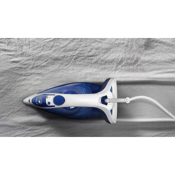 TEFAL Easygliss Durilium Airglide Soleplate Steam Iron, 2400 Watts, Blue/White, FV5715M0, 1 year warranty