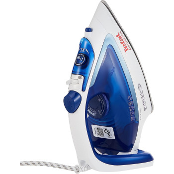 TEFAL Easygliss Durilium Airglide Soleplate Steam Iron, 2400 Watts, Blue/White, FV5715M0, 1 year warranty