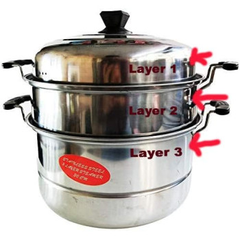 LUCKY BETTER CHOICE 3 Tier Stainless Steel Steamer and cooking Pot JL-760