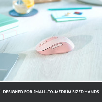 Logitech Signature M650 Wireless Mouse - For Small To Medium Sized Hands, Customizable Side Buttons, Contoured Shape - Rose