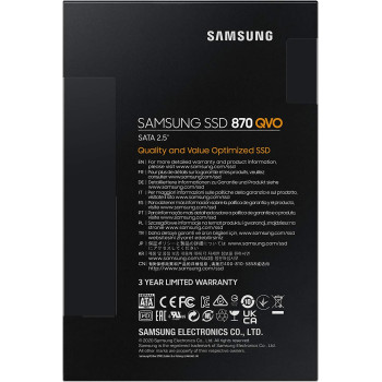 SAMSUNG 870 QVO 2TB SATA 2,5 Zoll Internes Solid State Drive (SSD) (MZ-77Q2T0BW)