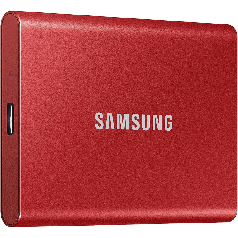 SAMSUNG T7 Portable SSD 500GB - Up to 1050MB/s - USB 3.2 External Solid State Drive, Red (MU-PC500R/AM)