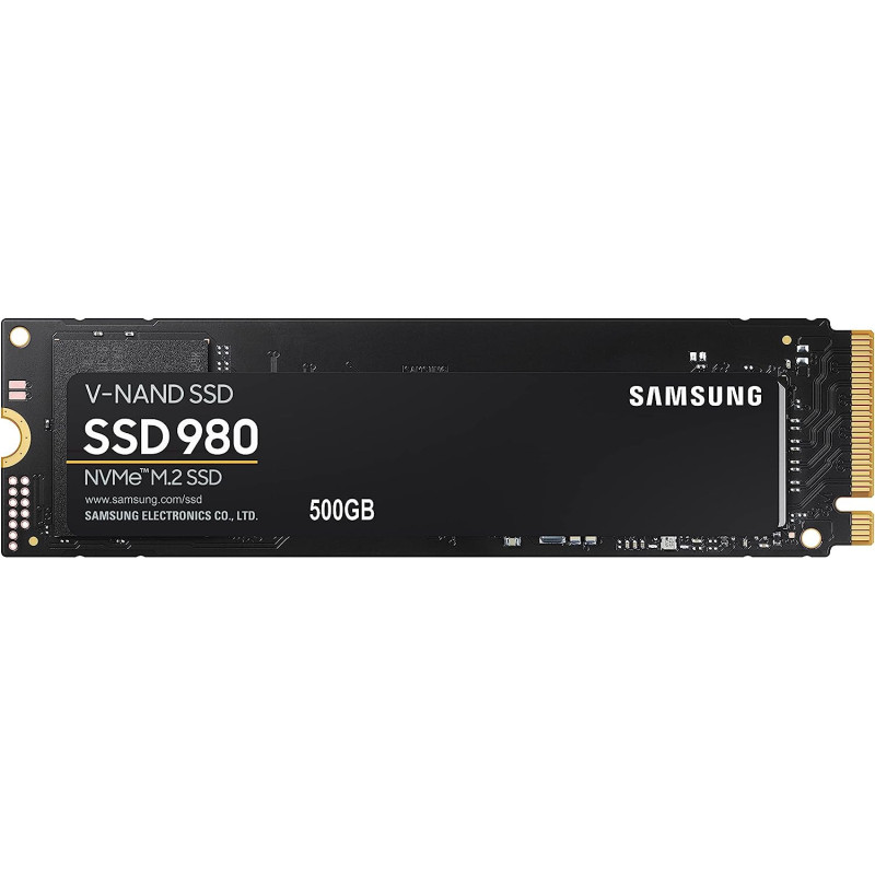SAMSUNG 980 500 GB PCIe 3.0 up to 3.100 MB/s NVMe M.2 Internal Solid State Drive SSD MZ V8V500BW, black