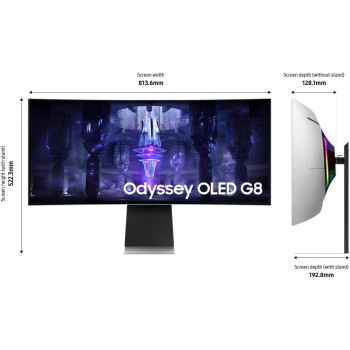 SAMSUNG 34-Inch Odyssey G85SB Series QD-OLED Ultra WQHD Curved Gaming Monitor, 175Hz, 0.03ms, Display HDR True Black 400, AMD FreeSync Premium Pro, Advanced Game Streaming, LS34BG850SNXZA, 2023
