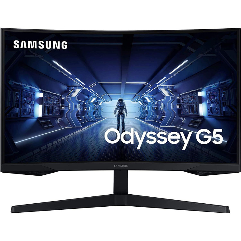SAMSUNG 27-Inch G5 Odyssey Gaming Monitor With 1000R Curved Screen,Qhd,144Hz,1Ms,Freesync Premium,Black-Lc27G55Tqwmxue