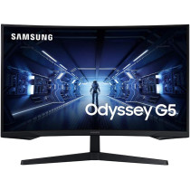 Samsung 32 Inch Odyssey G5 Gaming Monitor WQHD (2560x1440) 144Hz Curved 1ms HDMI Display Port AMD FreeSync Premium HDR10 LC32G55TQWNXZA, Black