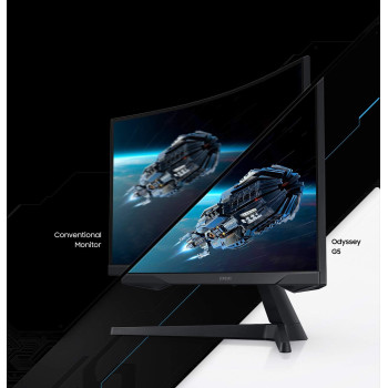 Samsung 32 Inch Odyssey G5 Gaming Monitor WQHD (2560x1440) 144Hz Curved 1ms HDMI Display Port AMD FreeSync Premium HDR10 LC32G55TQWNXZA, Black