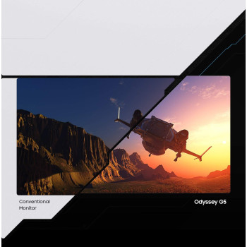 Samsung 32 Inch Odyssey G5 Gaming Monitor WQHD (2560x1440) 144Hz Curved 1ms HDMI Display Port AMD FreeSync Premium HDR10 LC32G55TQWNXZA, Black