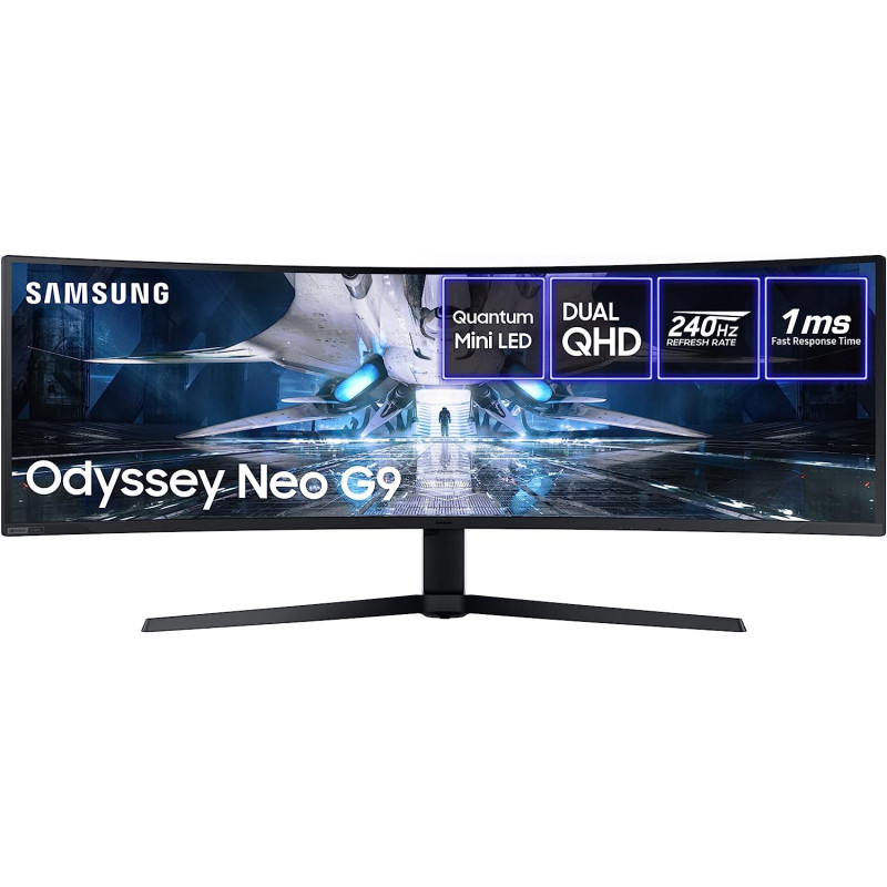 SAMSUNG Odyssey Neo AG95 LS49AG950NUXXU 1000R D QHD Curved Gaming Monitor With HDMI 2.1-240Hz, 1ms, 5120x1440, HDR2000, HDMI 2.1, USB Hub, Displayport
