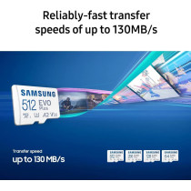 SAMSUNG EVO Plus 64 GB microSDXC UHS-I U1 130MB/s Full HD & 4K UHD Memory Card with Adapter (MB-MC64KA)
