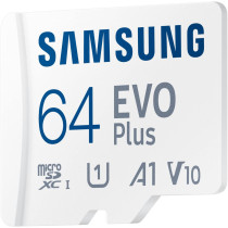 SAMSUNG EVO Plus 64 GB microSDXC UHS-I U1 130MB/s Full HD & 4K UHD Memory Card with Adapter (MB-MC64KA)