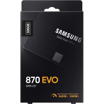 SAMSUNG 870 EVO 500GB 2.5 Inch SATA III Internal SSD MZ 77E500B/AM, Black