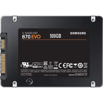 SAMSUNG 870 EVO 500GB 2.5 Inch SATA III Internal SSD MZ 77E500B/AM, Black