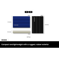 SAMSUNG T7 Shield 1TB SSD, Blue, MU-PE1T0R/AM, T7 Shield SSD