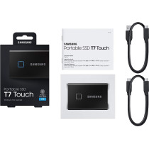 SAMSUNG MU-PC1T0K/WW Portable SSD T7 TOUCH USB 3.2 With Fingerprint And Password Security - 1TB, Black