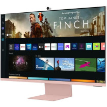 SAMSUNG M8 Series 32-Inch 4K UHD Smart Monitor & Streaming TV with Slim-fit Webcam for PC-Less Experience, Netflix, HBO, Prime VOD, & More, Apple Airplay, WiFi, BT, Built-in Speakers, 2022, Pink