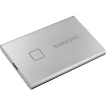 SAMSUNG T7 Touch Portable SSD - 1 TB - USB 3.2 Gen.2 External SSD Metallic Silver (MU-PC1T0S/WW)