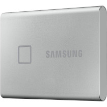 SAMSUNG T7 Touch Portable SSD - 1 TB - USB 3.2 Gen.2 External SSD Metallic Silver (MU-PC1T0S/WW)