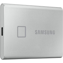 SAMSUNG T7 Touch Portable SSD - 1 TB - USB 3.2 Gen.2 External SSD Metallic Silver (MU-PC1T0S/WW)
