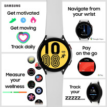 SAMSUNG Galaxy Watch 4 Smart Watch, Health Monitoring, Fitness Tracker, Long Lasting Battery, Bluetooth, 44mm, Black (UK Version)