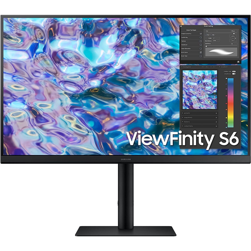 SAMSUNG S61B Series 27-Inch QHD (2560x1440) Computer Monitor, 75Hz, HDMI, IPS Panel, DisplayPort, FreeSync, Height Adjustable Stand (LS27B610EQNXZA), Black