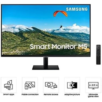 SAMSUNG 32 Inch Smart Monitor FHD with Mobile Connectivity, Black