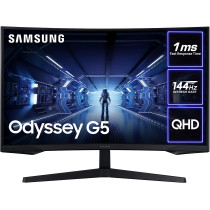 SAMSUNG Odyssey G5 LC27G55TQWRXXU 27 Inches 1000R Curved Gaming Monitor - 144Hz, 1ms, 1440p QHD, Freesync Premium, HDR10, HDMI, Displayport