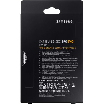 SAMSUNG SSD 870 EVO, 2 TB, Form Factor 2.5 Inch, Intelligent Turbo Write, Magician 6 Software, Black