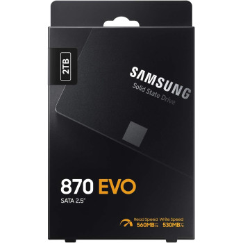 SAMSUNG SSD 870 EVO, 2 TB, Form Factor 2.5 Inch, Intelligent Turbo Write, Magician 6 Software, Black