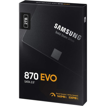 SAMSUNG SSD 870 EVO, 2 TB, Form Factor 2.5 Inch, Intelligent Turbo Write, Magician 6 Software, Black