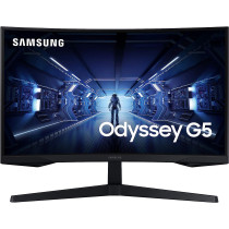SAMSUNG Odyssey LC27G55TQWUXEN 27 Inches G55 1000R Curved Gaming Monitor - 144Hz, 1ms, 1440p QHD, Freesync Premium, HDR10, HDMI, 1 x Displayport, Black