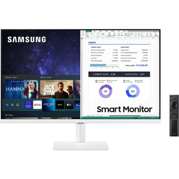Samsung S27AM5 27 Inch White Flat Monitor With Smart TV Experience LS27BM501EMXUE
