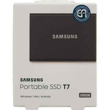 SAMSUNG T7 Portable SSD 500GB - Up to 1050MB/s - USB 3.2 External Solid State Drive, Grey (MU-PC500T)