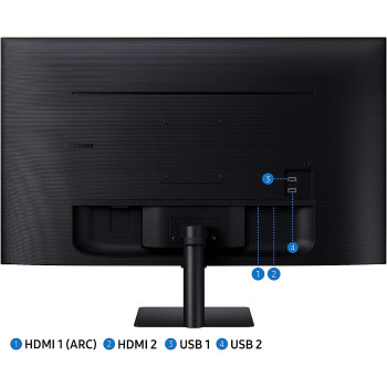 SAMSUNG 27 Inches Smart Monitor - With Entertainment Apps, Remote Control and Built-in Speakers, 365 Office Remote Access, Wireless Dex Connection, Tap View and Mirroring