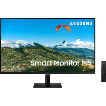 SAMSUNG 27 Inches Smart Monitor - With Entertainment Apps, Remote Control and Built-in Speakers, 365 Office Remote Access, Wireless Dex Connection, Tap View and Mirroring