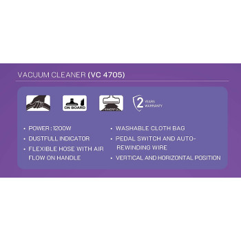 Impex VC 4705 Multi-Purpose Dry Vacuum Cleaner (1000 Watts,Red & Gray)