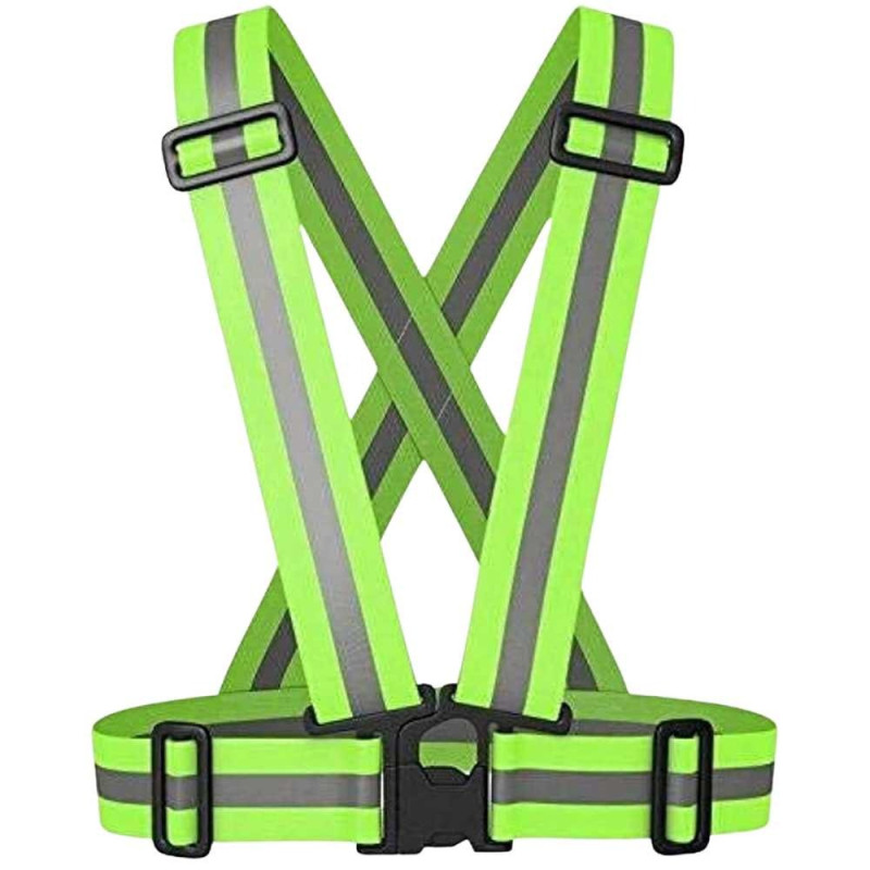 Reflective Vest With High Visibility Bands Tape Multi-Purpose Adjustable Elastic Safety Belt For Night Running Cycling Motorcycle Dog Walking