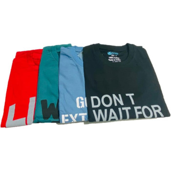 Round Neck Printed Men'S T-Shirts- Combo Pack Of 4 Pcs 100% Cotton, Size S,M,L,Xl,Xxl