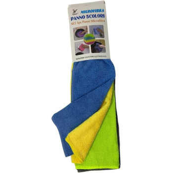 Microfiber Cleaning Cloth Pack Of 5 Pcs Size 30X40 Cm - Color Assorted All Purpose Cleaning Towel For Home ,Kitchen , Car , Reusable ,, Lint-Free