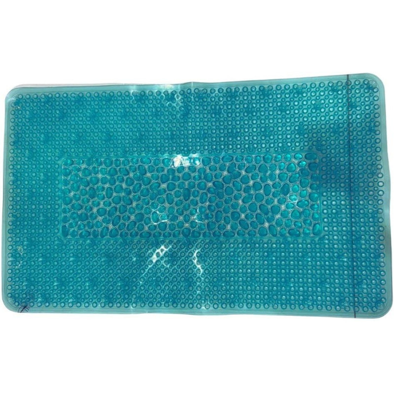 Anti Slip Pvc Shower Mat With Drain Holes And Suction Cups, Washable Bathtub Mat For Tub/ Bathroom/ Shower, Aqua Green 69X40 Cm