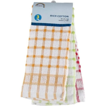 Kitchen Towels - Super Absorbent Machine Washable Hand Towels 100% Cotton, Dish Reusable Cleaning Cloths, Microfiber Cloth For Dishes, Kitchen, Bathroom, Car And Towel Set - 3 Pack Size 40X60Cm