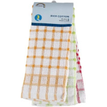 Kitchen Towels - Super Absorbent Machine Washable Hand Towels 100% Cotton, Dish Reusable Cleaning Cloths, Microfiber Cloth For Dishes, Kitchen, Bathroom, Car And Towel Set - 3 Pack Size 40X60Cm