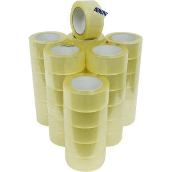 Clear Packing Tape - 2 Inch X 100 Yards Per Roll (6-Rolls) - Your Thin Industrial Grade Aggressive Adhesive Shipping Box Packaging Tape For Moving, Office, Carton Sealing & Storage (Pcs, 36)
