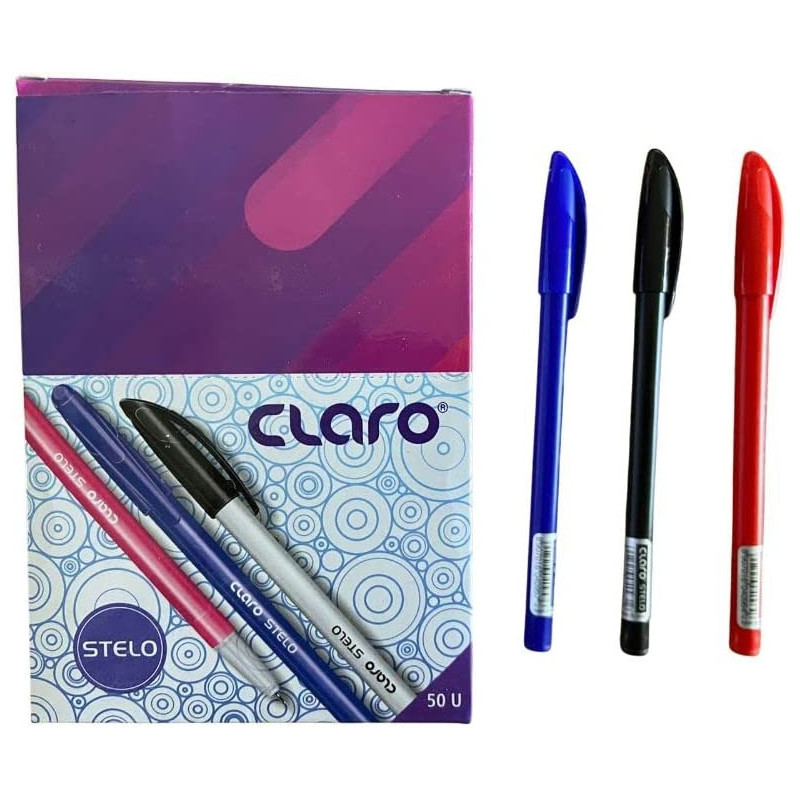Ball Point Pen Claro Stelo Opq Body Ball Pen 0.7Mm 50 Pcs (Red)