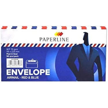 Paperline - Letter Envelope Airmail-Red&Blue (Pack Of 50)