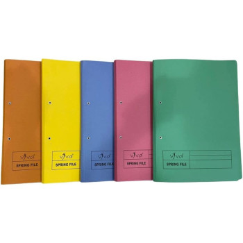 Spring File Folder For Perforated Documents 300 Gsm For A4 Documents Filing -5 Pcs Pack Green Colour