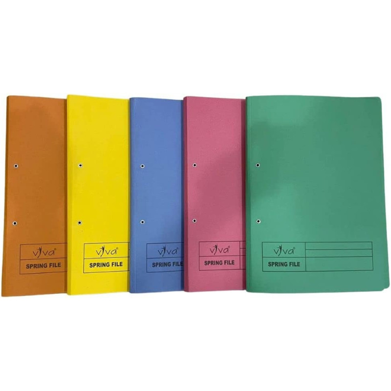 Spring File Folder For Perforated Documents 300 Gsm For A4 Documents Filing -5 Pcs Pack Yellow Colour