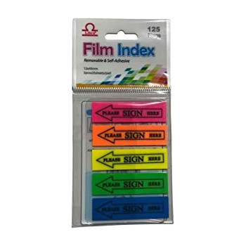 Sign Here Index Tabs, 125 Pcs X 3 Pkt (1.2 X 4.4 Cm) Sticky Index Tabs For Mark Sign Place In Forms, Contracts,