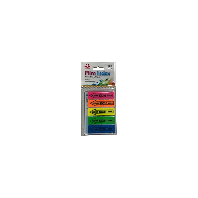 Sign Here Index Tabs, 125 Pcs X 3 Pkt (1.2 X 4.4 Cm) Sticky Index Tabs For Mark Sign Place In Forms, Contracts,